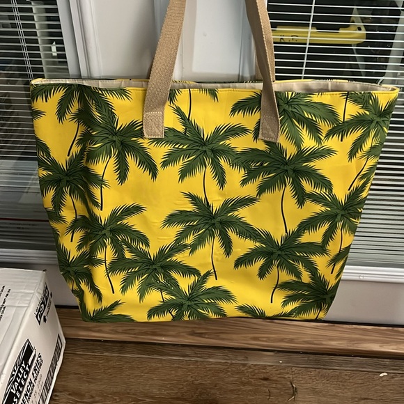 Tropical Yellow Palm Tote Bag - Picture 2 of 3